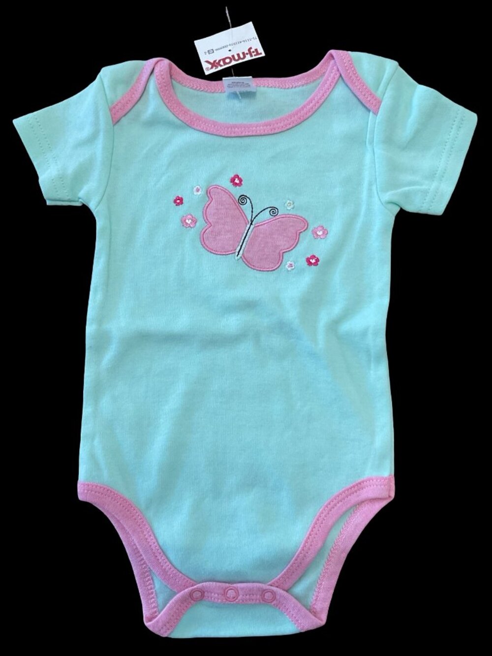 👣 5/$25 - Aqua/Pink Onesie w/ Butterfly Applique